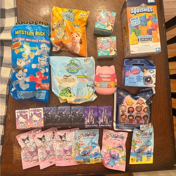 Huge lot of 22 mixed items Stocking Stuffers Blind Bags Hello Kitty, Stitch NEW - Picture 1 of 7